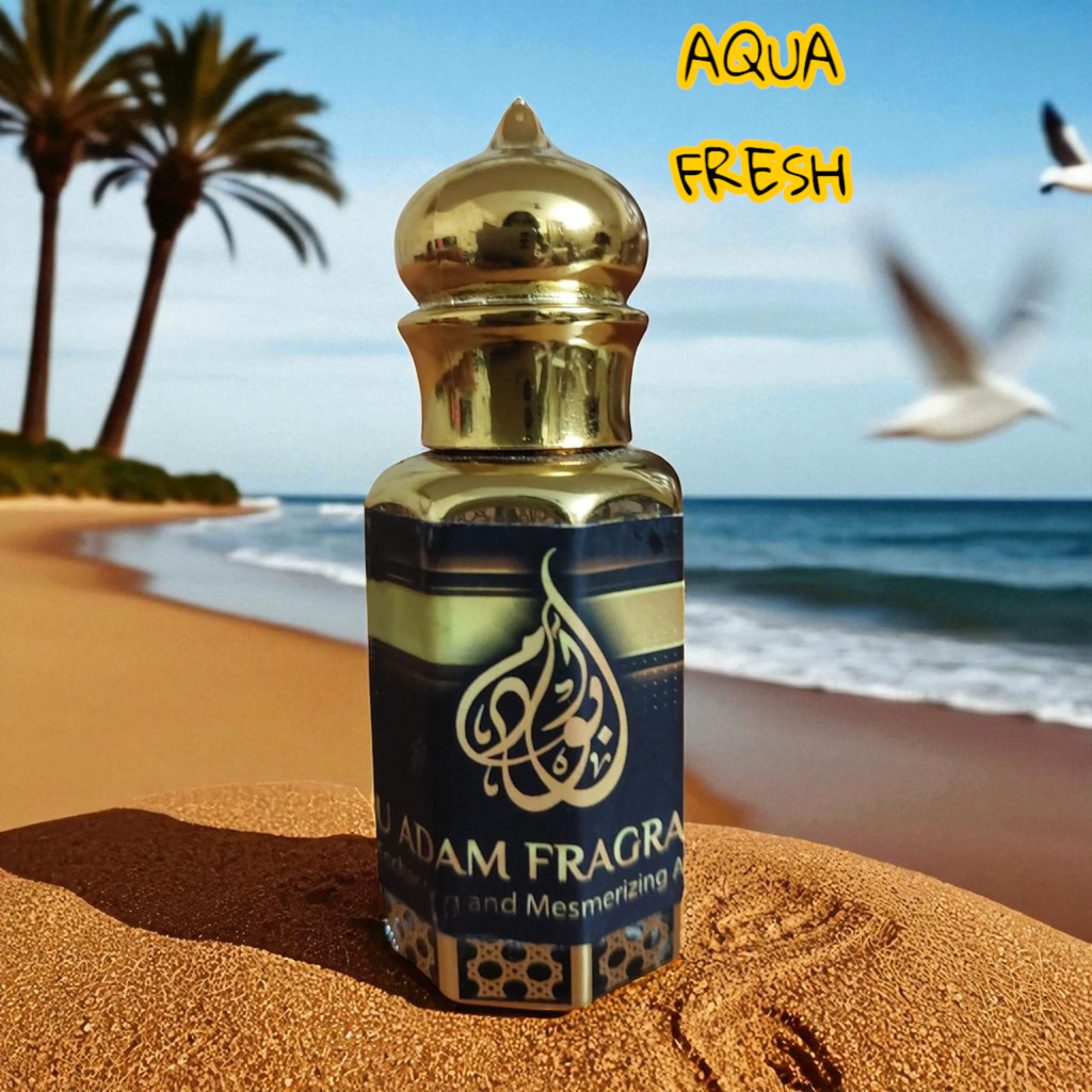 Aqua Fresh by Abu Adam Concentrated Perfume Oil, 12 ml (1 tola), Alcohol-Free, Unisex Attar