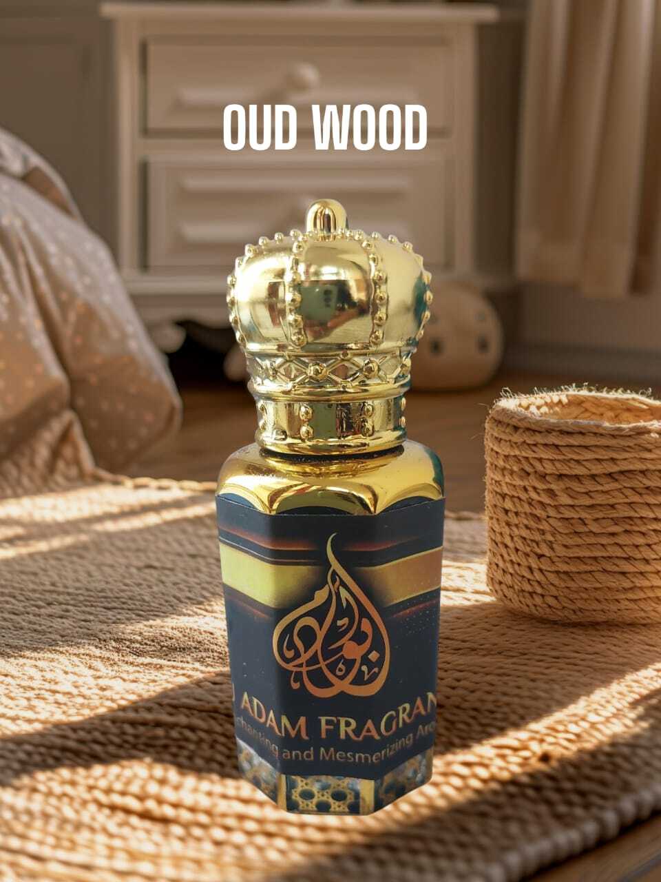 Abu Adam Oud Wood Concentrated Perfume Oil, Alcohol-Free Unisex Attar, 12 ml, Unique Blend